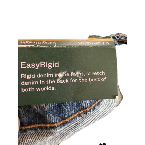 Wild Fable High Rise Curvy Straight Jeans Size 0/32 Blue Denim Stretch NWT - Picture 5 of 5